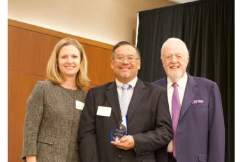 Linda Lane (LASSD Board Chair), Jeff Chinn, Gregory Knoll (LASSD Executive Director) 