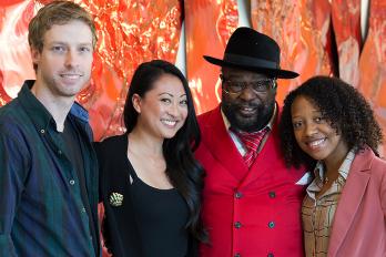 Jeff Berneking 3L, Pauline Isidro 2L, George Clinton, Jillian Kates 1L